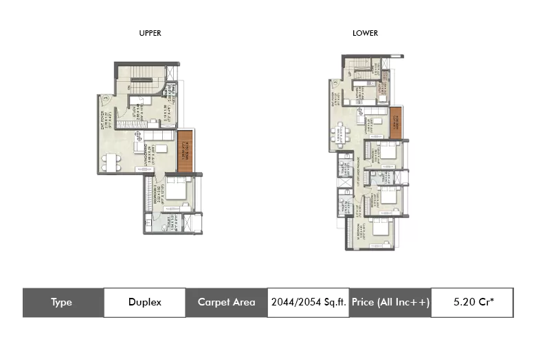 Duplex Floor Plan Kalpataru Vista